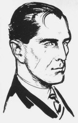 Early graphic of James Bond, commissioned by Fleming.